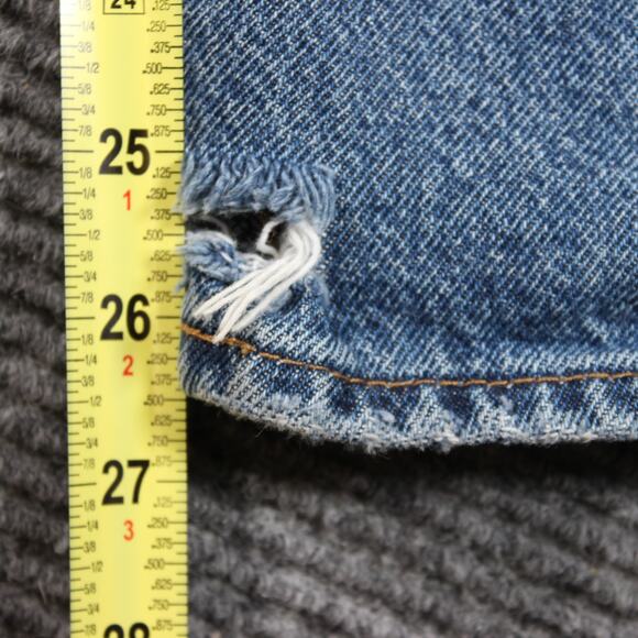 Levi’s Jeans Womens 30x27 Blue Ribcage Straight Ankle High Rise Distressed - Picture 10 of 11